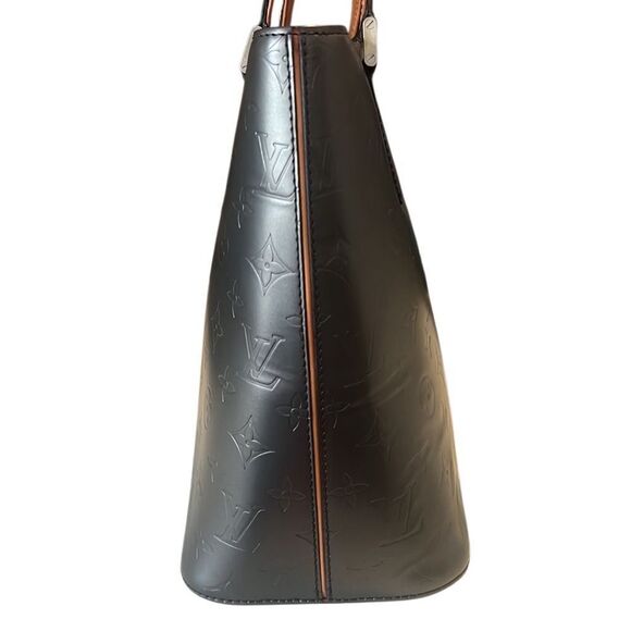 Louis Vuitton Stockton Matte Black Embossed Leather Shoulder Bag Tote CA0043 - Picture 4 of 16